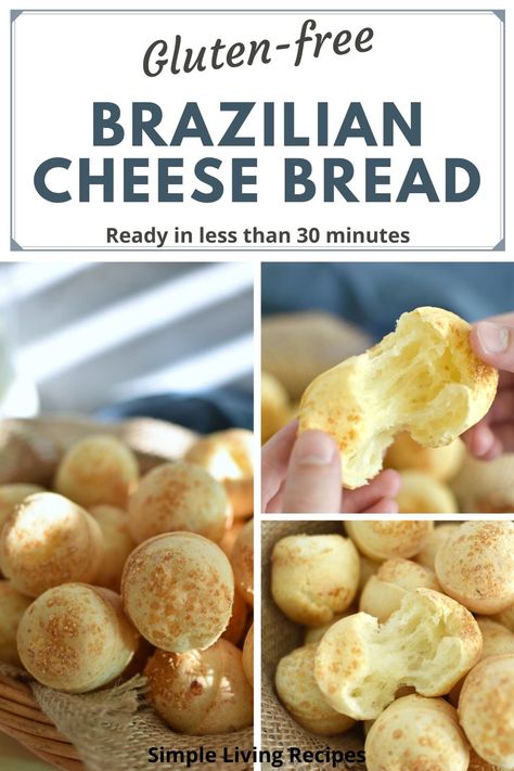 Brazilian Cheese Bread Gluten Free, Brazilian Cheese Bread, Cheese Bread Recipe, Pain Sans Gluten, Gluten Free Recipes Bread, Gluten Free Cheese, Gluten Free Eating, Gluten Free Recipes Easy, Free Snacks