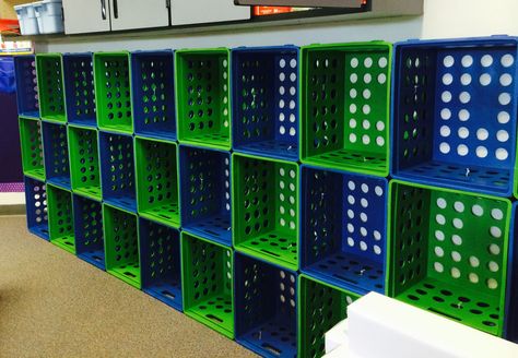 Cubbies Diy Backpack Storage Classroom, Cubby Room Ideas, Cubby Storage Ideas Classroom, Preschool Cubby Ideas, Classroom Cubby Ideas, Diy Classroom Cubbies, Backpack Storage Classroom, Diy Cubbies Storage, Daycare Storage