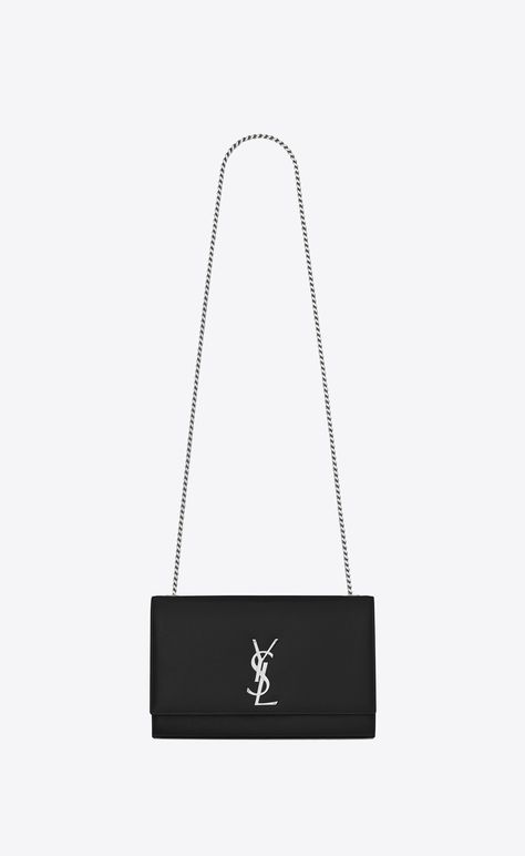 Saint Laurent Kate Bag, Saint Laurent Store, Kate Bags, Chain Shoulder Bag, Small Leather Goods, Chain Bags, Kate Spade Crossbody, Embossed Leather, Ysl Bag