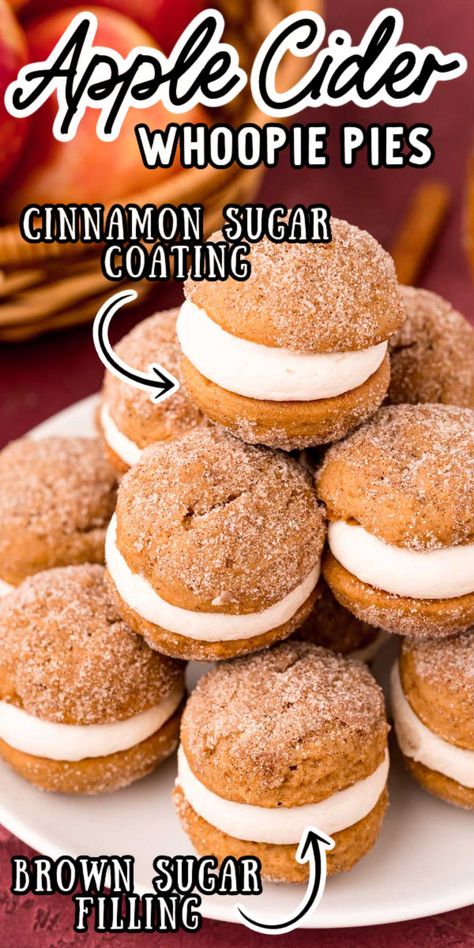 Fall Bake Sale, Whoopee Pie, Whoopie Pie Recipe, Pumpkin Whoopie Pies, Fall Baking Recipes, Whoopie Pie, Whoopie Pies, Apple Desserts, Fall Baking