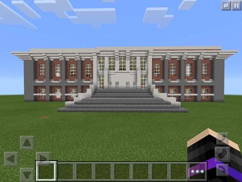 Minecraft College Campus, School Minecraft Ideas, Minecraft School Building, Minecraft School Ideas, School In Minecraft, Minecraft Cities, City Minecraft, Minecraft School, Minecraft City Buildings