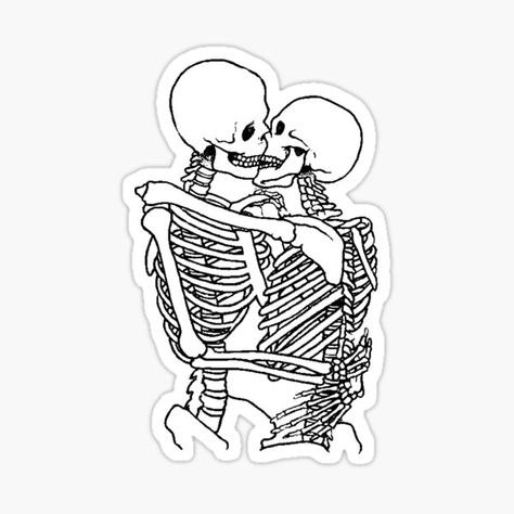 Gothic Stickers | Redbubble Gothic Stickers, Skeleton Lovers, Weird Stickers, Romantic Lovers, Stickers Cool, Skeleton Sticker, Preppy Stickers, Black And White Stickers, Bubble Stickers