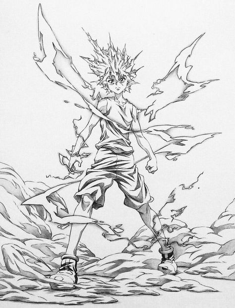 Hunter X Hunter Manga Art, Hunter X Hunter Manga Wallpaper, Hunter X Hunter Sketch, Hunter Hunter Manga, Tattoo Hunter X Hunter, Hunter X Hunter Drawing, Hunter X Hunter Art, Killua Drawing, Hxh Drawing