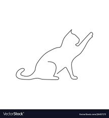 Cat one line drawing on white Royalty Free Vector Image 1 Line Drawing, Line Drawing Cat, Cat Line Drawing, Cat Sketch, Image Cat, Aesthetic Cat, Drawing Vector, Drawing Cat, One Line Drawing