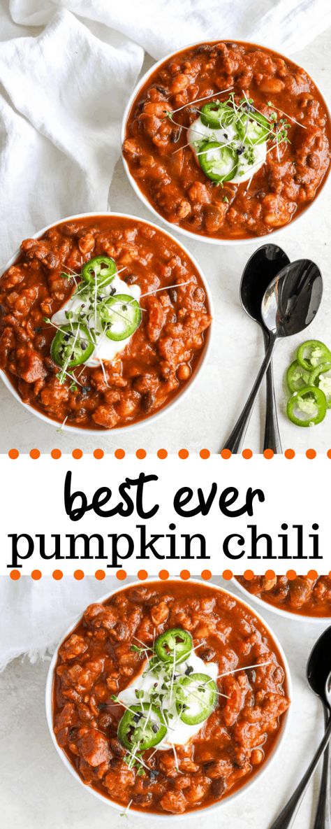 Pumpkin Turkey Chili, Chili Instant Pot, Erin Lives Whole, Healthy Fall Dinner, Traditional Turkey, Turkey Pumpkin Chili, Pumpkin Chili Recipe, Pumpkin Puree Recipes, Pumpkin Turkey