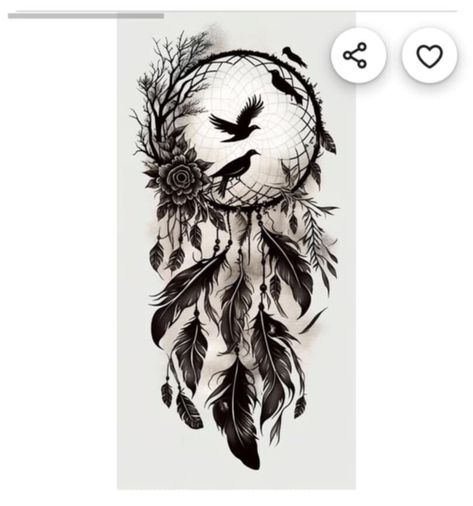 Tattoo On Knee, Native American Feather Tattoo, Dream Catcher Tattoos, Dream Catcher Tattoo Design, Mystical Tattoos, Knee Cap, Scary Tattoos, Crow Tattoo, Dream Catcher Tattoo