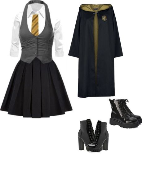 Hufflepuff Female Uniform, Hp Hufflepuff Uniform, Hufflepuff Uniform Female Aesthetic, Hogwarts Hufflepuff Uniform, Harry Potter Uniform Hufflepuff, Hufflepuff Outfit Uniform, Hufflepuff Uniform Female, Hogwarts Uniform Hufflepuff, Hogwarts Legacy Outfits Female