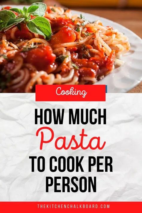 How Much Pasta To Cook Per Person, Party Food Calculator, Pasta Bar Party, Pasta Serving Size, Pasta Buffet, Pasta And Sauce, Penne Noodles, Pasta With Meat Sauce, Kitchen Chalkboard