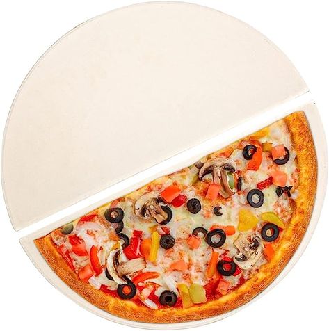 Half Moon Baking Stone Pizza Baking Stone for Big Green Egg XL, 2Pack 19.7" Cooking Stone Ceramic for Kamado Joe Big Joe II, Primo Oval XL, Vision Grills XL, CharGriller Akorn Kamado Kooker Green Egg Accessories, Big Green Egg Accessories, Egg Accessories, Ceramic Grill, Cooking Stone, Kamado Grill, Stone Ceramic, Stone Patio, Kamado Joe