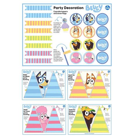 Download This Pack Download This Pack Download This Pack Download This Pack Download This Pack Bluey Bingo Game, Bluey Birthday Printables, Fiesta Bluey, Cricut Banner, Bluey Birthday Party, Bingo Party, Bluey Party, Birthday Sheet Cakes, Bluey And Bingo