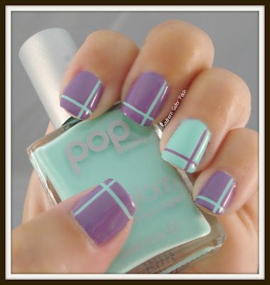 Love how geometrically neat this design is especially with these gorgeous pastel colors! [Using nail tape on Amazon-only $2.50] Short Round Gel Nails Summer, Carnaval Make-up, Tape Nail Art, Nail Tape, Simple Nail Art Designs, Diy Nail Art, Pastel Nails, Color Art, Baby Quotes