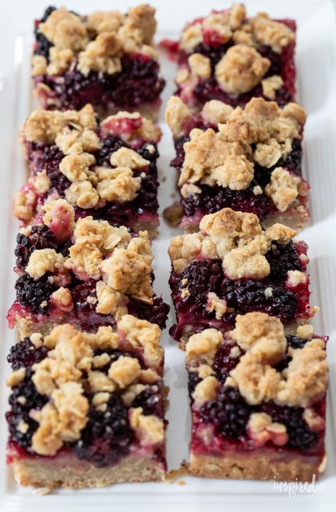 Blackberry Bars, Blackberry Filling, Barbecue Desserts, Blackberry Crumble, Crumb Bars, Easy No Bake Cheesecake, Fruit Crumble, Inspired By Charm, Fruit Crisp