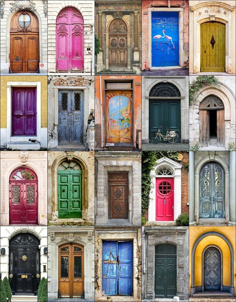 Aesthetic Doors, Colored Doors, Door Illustration, Front Doors Ideas, Front Door Paint Colors, Door Paint Colors, Painted Front Doors, Cool Doors, Lan Can