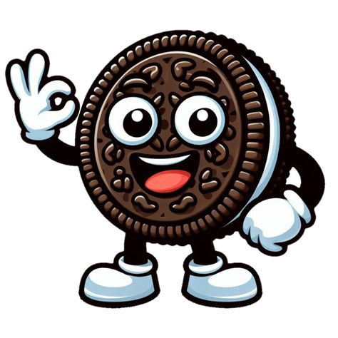 Oreo Illustration, Oreo Png, Oreo Design, Cartoon Png Images, Cookie Cartoon, Gourmet Pastries, Oreo Milk, Chocolate Parfait, Strawberry Cream Cakes