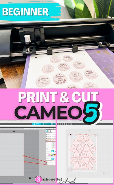 CAMEO 5 users, don't delay on learning Print and Cut! Once you learn how to use it you will love it. I will walk you through all of the steps in this tutorial! Silhouette Hacks, Print And Cut Silhouette, Silhouette Cameo Projects Beginner, Vinyl Projects Silhouette, Silhouette School Blog, Silhouette Cameo Crafts, Cricut Print And Cut, Make Stickers, Silhouette School