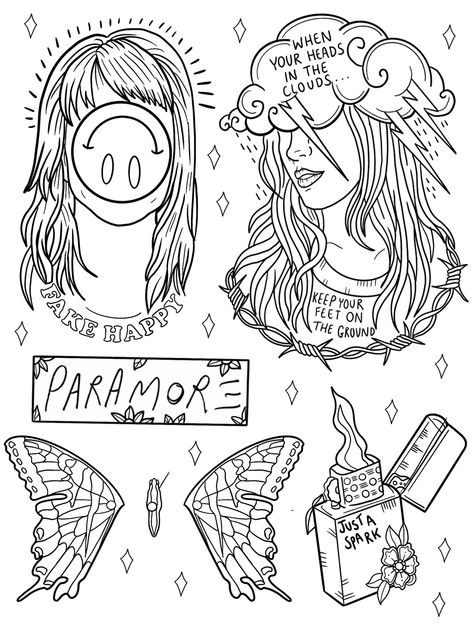 Paramore Tattoo, Tattoo Party, Female Sleeve, Perfect Tattoo, Journal Diy, Doodle Tattoo, Spooky Tattoos, Tattoo Portfolio, Minimalist Tattoos