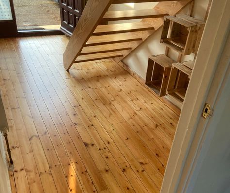 Pitch pine floor - Colour staining and what we found Antique Pine Floors, Wood Floor Restoration, Pine Wood Flooring, Pitch Pine, Floor Restoration, Cleaning Tile Floors, Floor Stain, Cleaning Curtains, Bury St Edmunds