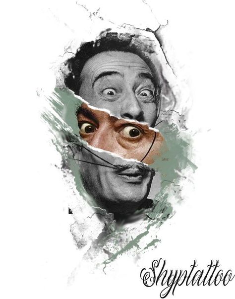 Dali Tattoo, Colored Tattoo Design, Pop Art Tattoos, Surreal Tattoo, Food Tattoos, Realistic Tattoo Sleeve, Bear Artwork, Shiva Tattoo Design, Eagle Art