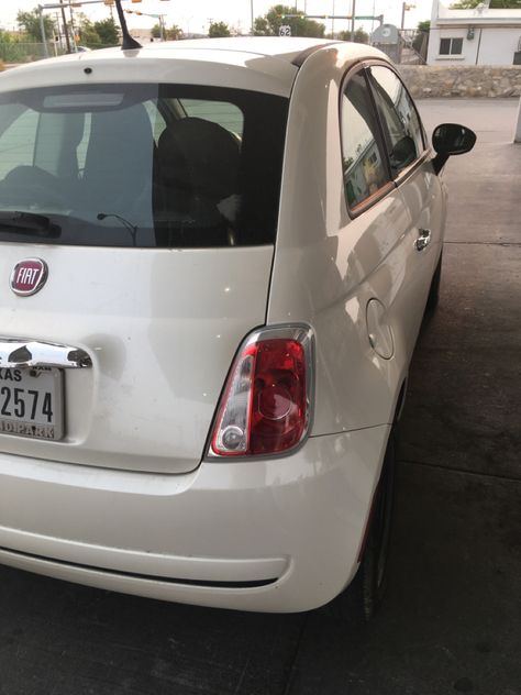 White Fiat 500 Aesthetic, White Fiat 500, Fiat 500 Aesthetic, Fiat 500 White, Passed Driving Test, Fiat 500c, Vision Board Pics, Volkswagen Beetle Convertible, Fiat Cars