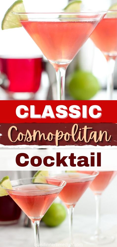 This Classic Cosmopolitan Cocktail recipe is really easy to make. It’s slightly sweet and has the perfect balance of fruity flavor. Try it out now! Classic Cosmopolitan Cocktail recipe | Classic Cosmopolitan Cocktail easy to make | Easy Cosmopolitan Recipe, Best Cosmopolitan Drink Recipe, Batch Cosmopolitan Recipe, Pitcher Of Cosmos Recipe, Perfect Cosmopolitan Recipe, Classic Cosmopolitan Recipe, Cosmopolitan Drink Recipe, Speciality Drinks, The Perfect Martini