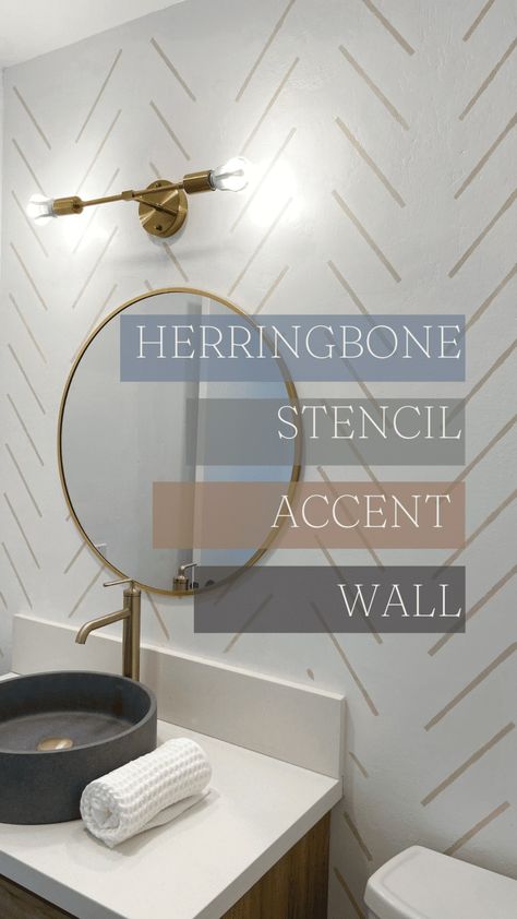 See how I painted this herringbone accent wall!