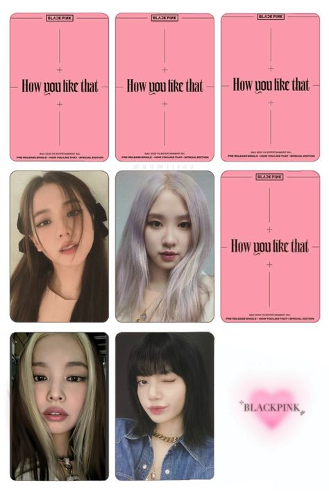 Blackpink Photocard Template, Blackpink Hylt, Printable Photocards, Card Blackpink, Blackpink Photocards, Pen Holder Diy, Photo Cards Diy, Photocard Template, Lomo Card