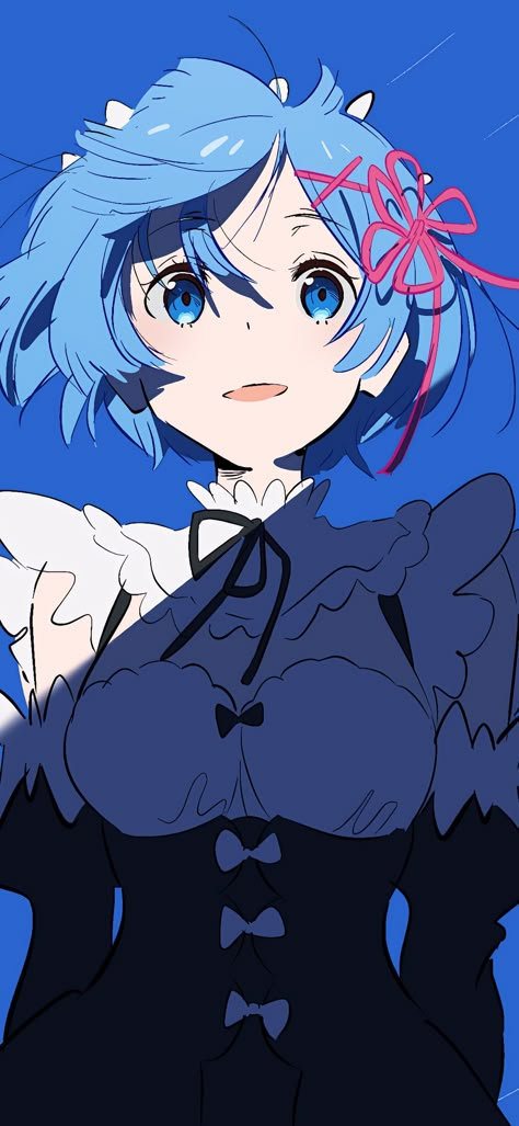 Re:zero Rem Icon, Re Zero Wallpaper, Ram And Rem, Comic Art Girls, Re Zero, Anime Background, Wallpaper Iphone Cute, Blue Hair, Cute Anime Character