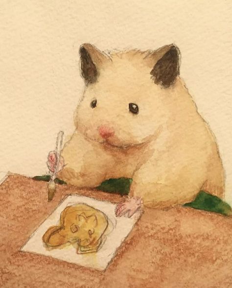 hips may occasionally fib on Twitter: "thinking about chubby hamster doing things 🥺… " Cottagecore Poster Prints, Prelapsarian Art, Cottagecore Drawing, Arte Indie, A Hamster, Arte 8 Bits, Wow Art, Mini Canvas, Hamsters