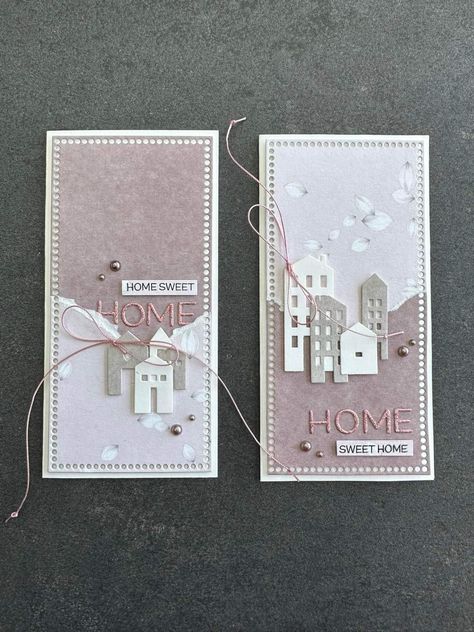 Stampin Up New Home Cards Ideas, Housewarming Cards Handmade, Stampin Up House Warming Card, Alexandra Renke Cards, New Home Cards Handmade, Scrappy Cards, Mason Jar Cards, House Card, Housewarming Card