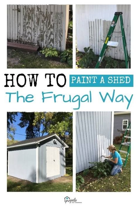 How to Paint a Shed Storage Building Paint Colors, Painting A Shed Ideas, Outdoor Shed Color Ideas, Outdoor Shed Colors, Painting Metal Shed, Shed Paint Colors, Shed Colors Ideas Paint, Shed Painting Ideas, Garden Shed Colours