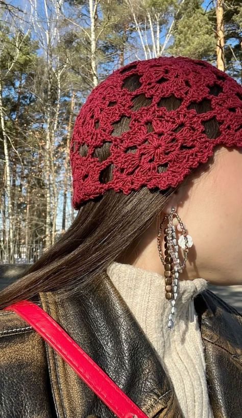 Crochet Head Piece, Crochet Skullcap, Crochet Headpiece, Crochet Winter Headband, Crochet Headscarf, Crochet Hat Tutorial, Blow Dryers, Headband Outfit, Diy Crochet Projects