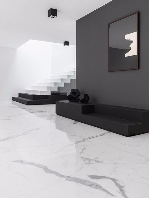 50 Modern Living Room Ideas and Designs — RenoGuide - Australian Renovation Ideas and Inspiration Poland House, White Marble Flooring, Modern White Living Room, Marble Flooring Design, Tile Floor Living Room, Marble Interior, White Marble Floor, Marble Floors, Living Room Tiles