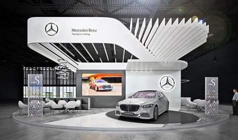 Mercedes Showroom, Car Showroom Interior, Booth Design Exhibition, Car Showroom Design, Exhibition Stall Design, Retail Interior Design, Exhibition Stall, Showroom Interior Design, Kiosk Design