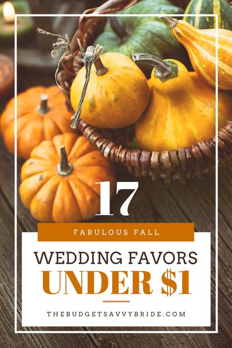 New post on The Budget Savvy Bride: 17 Fall Wedding Favors under $1! Fall Wedding Goodie Bags, Fall Party Favor Ideas, Fall Wedding Take Home Gifts, Autumn Wedding Favors, Fall Themed Wedding Favors, Fall Wedding Gift Favors, Fall Party Favors For Adults, Wedding Favors Fall Theme, Fall Wedding Party Favors