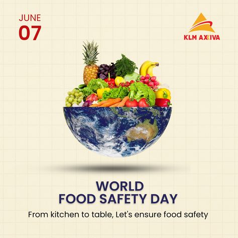 From kitchen to table, Let's ensure food safety. | #klmaxiva #foodsafety #food #foodindustry #foodie #foodquality #safety #healthy Food Safety Day Creative Ads, World Food Safety Day, World Food Safety Day Creative Ads, Food Safety Logo, Food Safety And Sanitation Posters, Food Safety Slogan, Food System, Food Safety, Food Quality