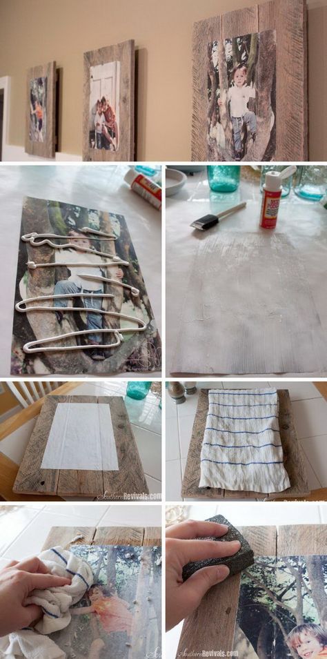 DIY Pallet Photo Frames With Mod Podge Photo Transfer. Pallet Photo Frames, Mod Podge Photo Transfer, Hantverk Diy, Wood Transfer, Foto Transfer, Popular Crafts, Photo Transfer, Photo On Wood, Diy Photo