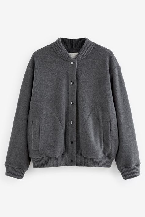 This cosy bomber-style jacket is made from a soft fleece fabric, with a popper fastening, dual side pockets, stitched detailing and ribbed trims, finished with a wide ribbed collar. 99% Recycled polyester, 1% Polyester. Winter Products, Summer 2025, Soft Jacket, Beachwear Skirt, Boys Coat, Denim Coat Jacket, Loungewear Shorts, Set Outfit, Long Sleeve Pyjamas