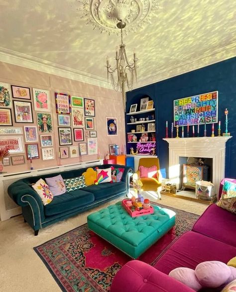 How To Bring Dopamine Decor Into Your Space – Forbes Home Quirky Living Room, Afro Boho, Colorful Rooms, Funky Living Rooms, Colourful Living Room Decor, Colourful Living Room, Maximalist Decor, Home Decor Living Room, Apartment Decor Inspiration