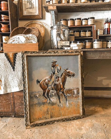 It’s Christmas Eve Eve. Anyone else looking around wondering where December went? 😅 . . Last project for the week before we officially go… | Instagram Western Vintage Decor, Vintage Ranch House Decor, Punchy Decor, Western Vintage Aesthetic, Western Antiques, Dear Rodeo, Vintage Western Aesthetic, Cowboy Home Decor, Cowboy Bar