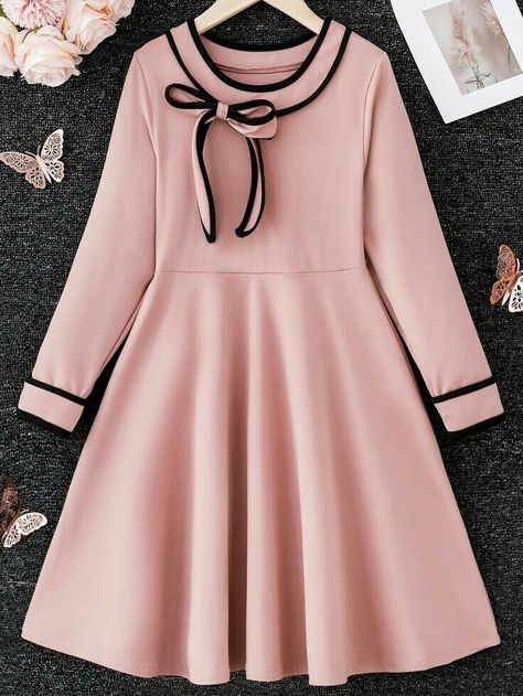 Dresses Kids Girl Fashion Styles, 10 Year Girl Dress Design, Dresses For Girls Kids, Black Pink Dress, Simple Dress Casual, Kids Dress Collection, Girls Dresses Diy, Fancy Frocks