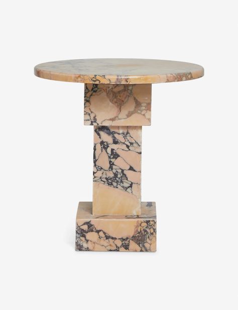 Potts Round Marble Side Table Master Remodel, Marble End Table, Burled Wood Furniture, Disc Interiors, Orange Marble, Marble End Tables, Marble Side Table, Cordless Table Lamps, Bright Living Room