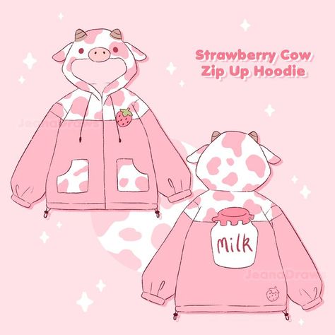 Cow Outfits, Cow Hoodie, Cow Costume, Strawberry Cow, Clothing Design Sketches, Dress Design Sketches, Small Pictures, Fashion Design Drawings, Cute Cows