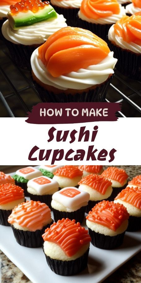 Discover the perfect blend of savory and sweet with our Sushi Cupcakes! These delightful bite-sized treats combine sushi rice, fresh seafood, and vibrant toppings for a unique twist on traditional sushi. Ideal for entertaining or a gourmet appetizer at any gathering, these sushi cupcakes are sure to impress your guests. Enjoy the art of sushi presented in a playful cupcake style! Sushi Cakes, Sushi Cupcakes, Mini Sushi, Traditional Sushi, Sushi Cake, Gourmet Appetizers, Fusion Dishes, How To Make Sushi, Sushi Rice