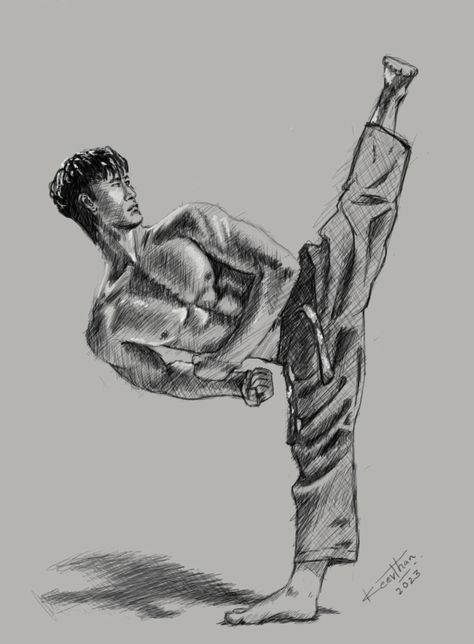 #sketch #drawing #karate #boxing #hobby Karate Kick, Sketch Drawing, Art Sketchbook, Karate, Boxing, Sketch Book, Sketch, Drawings, Art