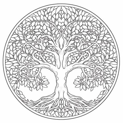 Un Coloriage Avec Un Arbre De Vie Au Mil... | Premium Photo #Freepik #photo #arbre-vie #vie #arbre #arbres Tree Of Life Drawing, Mandala Tree, A Coloring Page, Tree Of Life Tattoo, Charcoal Drawing, Photo Images, Life Drawing, Life Tattoos, Pyrography