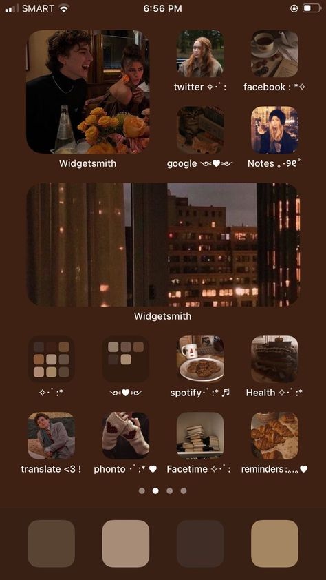 Wallpaller Vintage, Iphone Home Screen Layout Vintage, Autumn Iphone Home Screen, Autumn Home Screen Ideas, Autumn Aesthetic Phone Layout, Autumn Ios 16 Wallpaper, Autumn Ios Layout, Phone Screen Themes, Fall Aesthetic Phone Layout