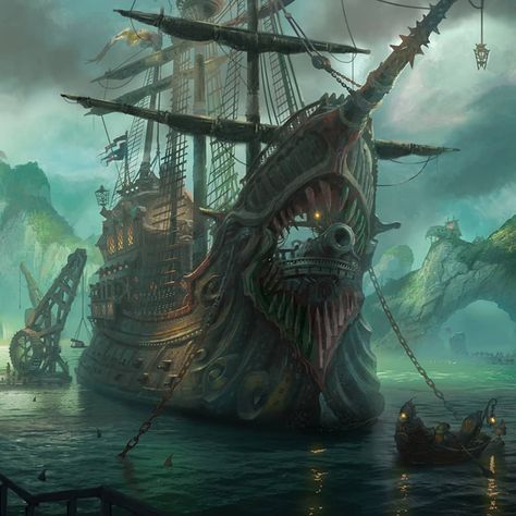 Photoshop Wallpaper, Pirate Ship Art, Lost City Of Atlantis, Navi A Vela, Sea Of Thieves, Pirate Art, Dungeons And Dragons Classes, Dead Pool, Ghost Ship