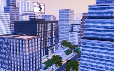 Sims 4 Financial District & Subway Station City Sims 4, Street Background, Sims Stories, Subway Station, Sims 4 Build, Financial District, Urban City, Sims Cc, Sims 4