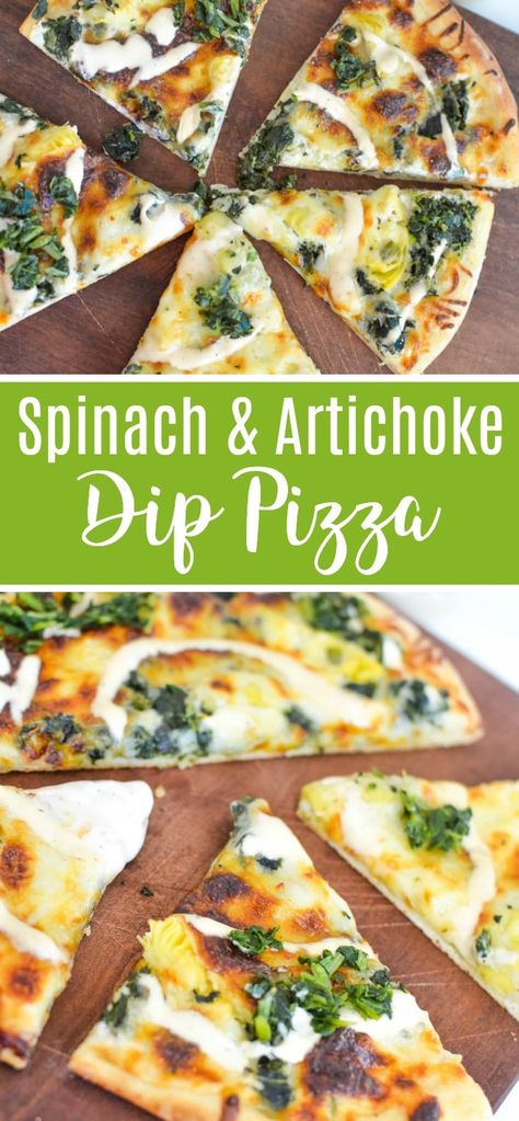 Artichoke Dip Pizza, Spinach Artichoke Pizza, Farmhouse Recipes, Healthy Recipes Crockpot, Artichoke Pizza, Spinach Pizza, Savory Breads, Spinach And Artichoke Dip, Recipes Potato