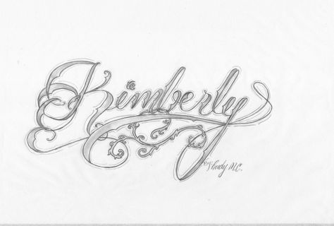 Kimberly Kimberly Name, Name Drawings, Card Tattoo Designs, Chicano Lettering, Tattoo Name, Chicano Tattoo, Chicano Drawings, Name Tattoo Designs, Card Tattoo